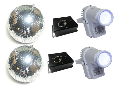 Combo 2 Esfera 40cm Real + 2 Spot Pin Led 10w + 2 Motor Esfe