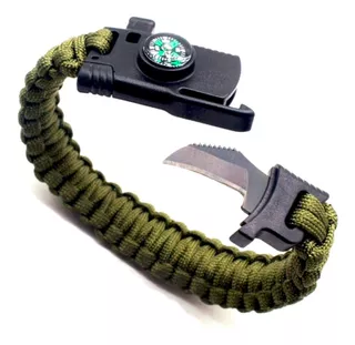 Pulsera Táctica Paracord Camping Y Supervivencia Con Navaja