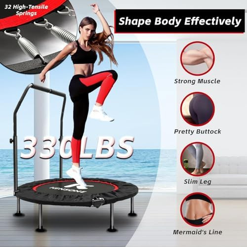 Kensone - Mini Trampolín Plegable De 40 Pulgadas/48 Pulgadas