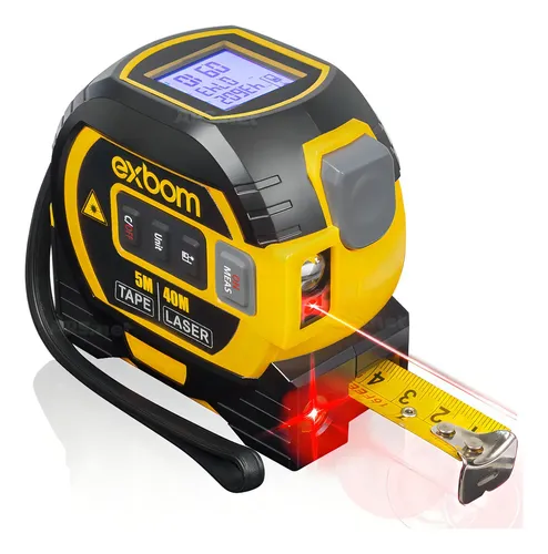 Trena Digital XBOM 3 em 1 Laser 40m com Nível e Fita Métrica