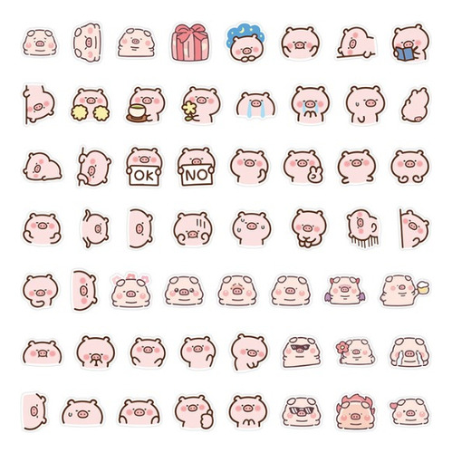 60 Stickers Impermeables Cerditos, Chanchitos, Chancho