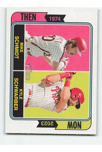 2023 Topps Heritage Antes Y Ahora Tan-1 Mike Schwarber Nm-mt