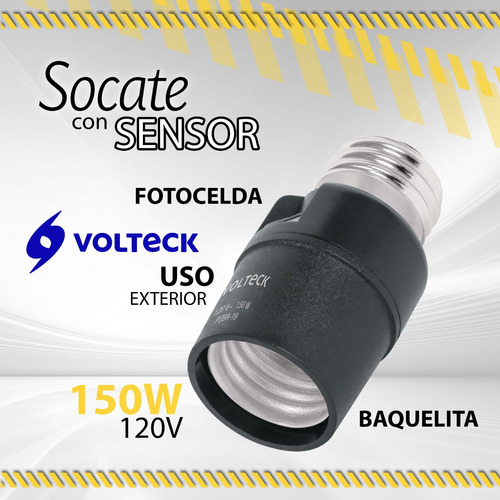 Socate Baquelita Con Sensor Fotocelda Volteck / 08644