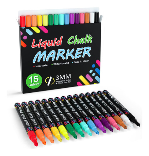 Shuttle Art Chalk Markers, 15 Rotuladores De Tiza Líquida De