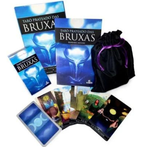 Tarô Prateado Das Bruxas (78 Cartas + Livro + Porta Cartas)