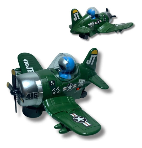 Avion Guerra Militar Infantil Luz Sonido Musica Combate Pila Avion Militar Varios