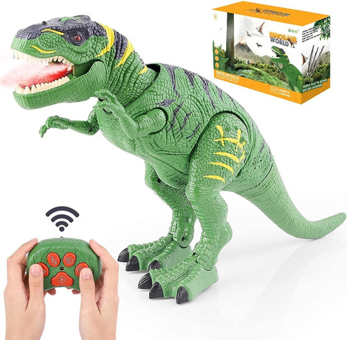 Imagen 2 de 6 de Dinosaurio 48 Cm T Rex Control Remoto Con Efecto Humo Best
