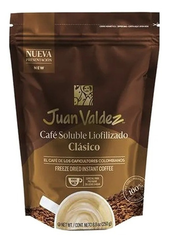 Cafe Juan Valdez Clasico Soluble Liofilizado 250 Gr