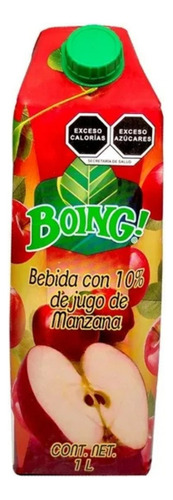2 Pzas Bebida Boing Tradicional Con 10% De Jugo De Manzana 1