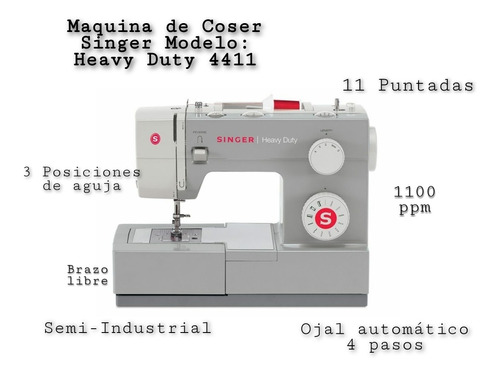 Maquina De Coser Singer Modelo Heavy Duty 4411 Semi Industri