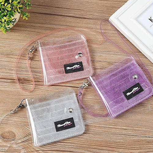 Cartera Transparente Para Mujer, Monedero Plegable Con Cordó