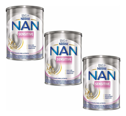 Fórmula Infantil Em Pó Nestlé Nan Sensitive Kit C/3un