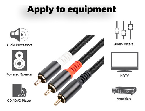 Cable Adaptador Rca Y Cable Y Para Subwoofer, 1 Cable Rca A