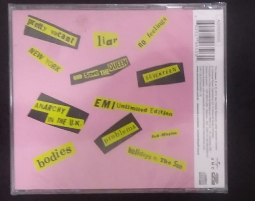 Cd Sex Pistols Never Mind The Bollocks