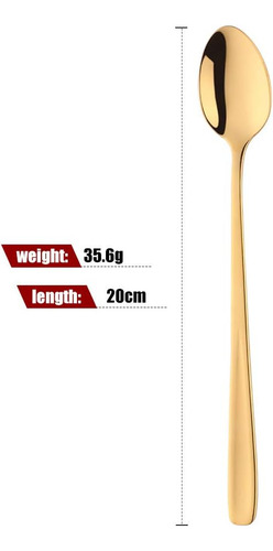 Buyer Star Juego De 6 Cucharas De Té Helado De Mango Largo,