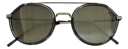 Óculos De Sol Feminino Redondo Verão Viale + Case Desenho Prata