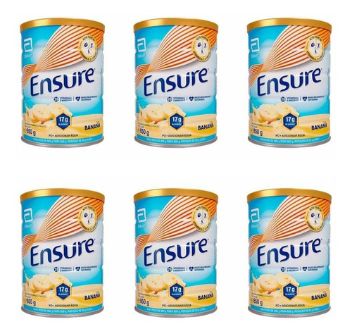 Imagem 1 de 1 de Abbott Ensure Banana 850g (kit C/06)
