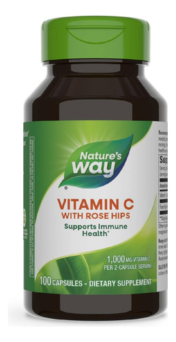 Nature's Way Vitamina C Con Escaramujos 1000mg 100 Cápsulas