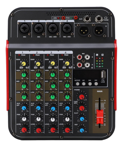 Mezclador De Audio Consola Mezcladora 4 Canales Mezclador