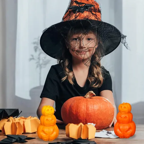 Molde De Vela 3d Con Forma De Calabaza Para Halloween, Silic