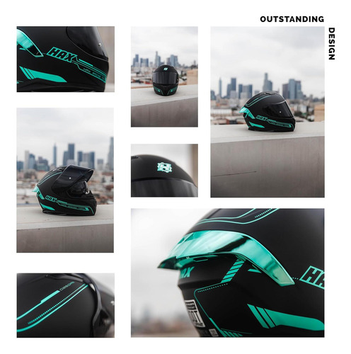 Casco Integral Hax Obsidian Doble Visera Negro Mate Xl