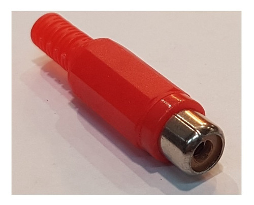 Ficha Hembra Rca Jack Con Colita Flex Color Rojo Loc 