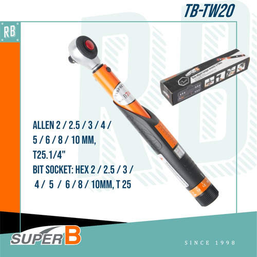 Imagen 3 de 10 de Torquimetro Bicicleta Super-b Tb-tw20 En Caja - Racer Bikes