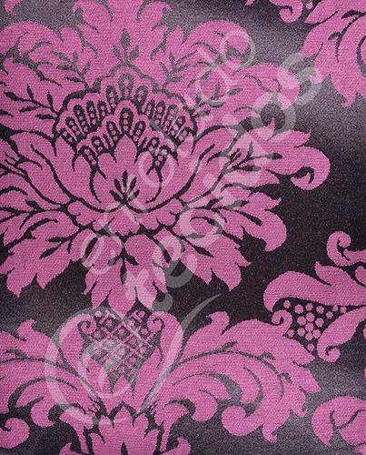 Tecido Jacquard Adamascado Rosa E Preto 1m X 2,8m Decoração