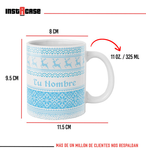 Taza Ugly Sweater Azul Navideño Con Tu Nombre