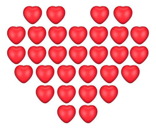 30 Bolas De Estrés Con Forma De Corazón Rojo Para El Día De
