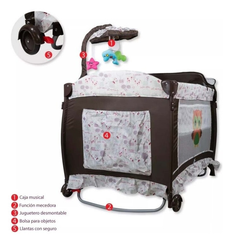 Cuna De Viaje Corral Con Toldo Starkids Draco Azul Marino