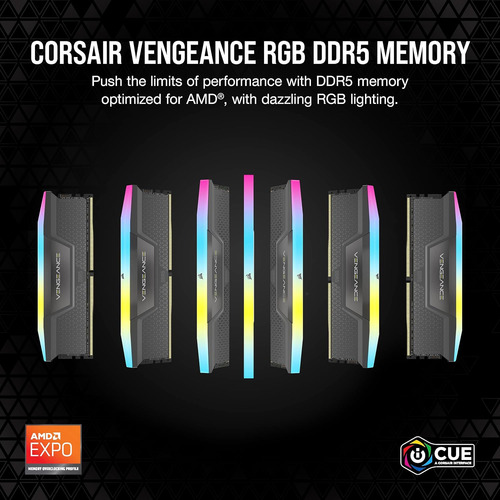 Memoria Ddr5 Rgb Corsair Vengeance De 32 Gb (2 X 16 Gb) 6...