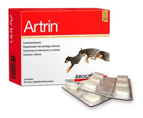 Artrin 30comp Glucosamina Condroitín Palatable Perros Gatos