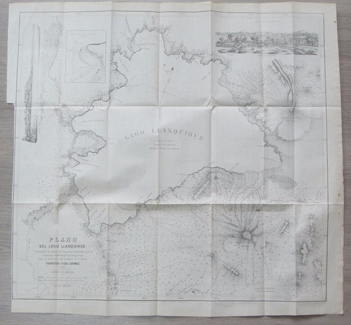 Vidal Gormaz Plano Del Lago Llanquihue  1872 Chile