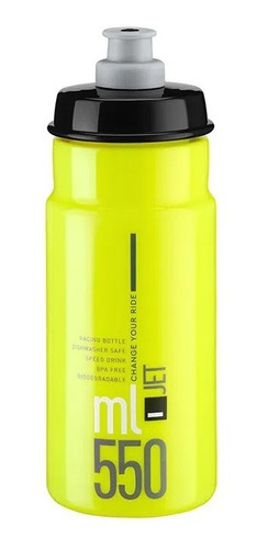 Caramanhola Garrafa Plastico Elite Jet 550ml Logo Preto