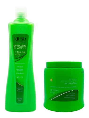 Kleno Extra Acido Kit Shampoo 980ml + Mascara Keratina 1kg