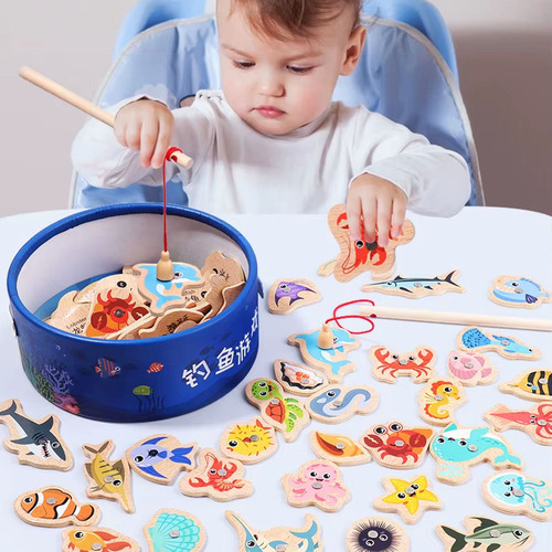 S Juguetes De Pesca De Madera Montessori, Juego Educativo