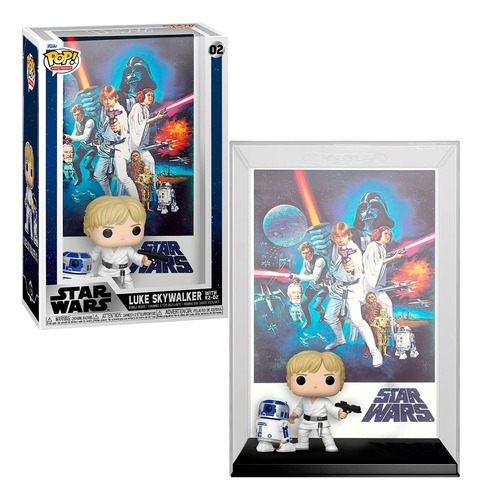 Funko Pop Luke Skywalker Y R2 D2 #02 Star Wars Poster Jumbo