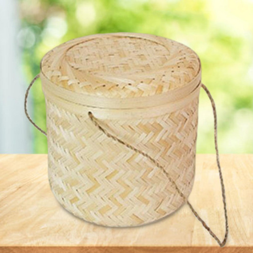 Cesta De Embalaje De Regalo Cesta De Bambú Con 23cmx23cm