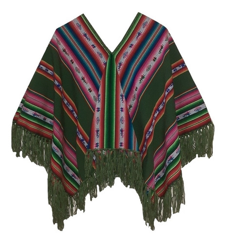 Poncho De Aguayo De 1,12x1,05cm Unisex + 1 Tulmas A Eleccion