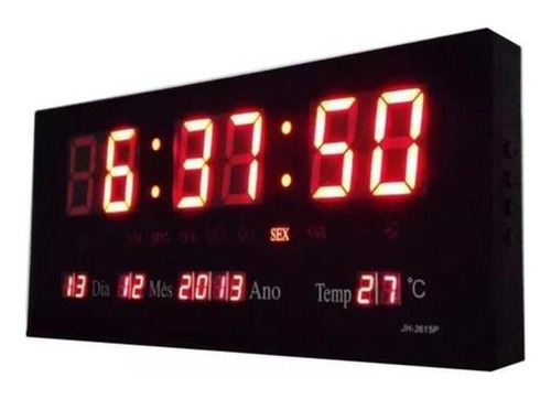 Relógio Led Vermelho Xianjun - Calendário/hora/temperatura