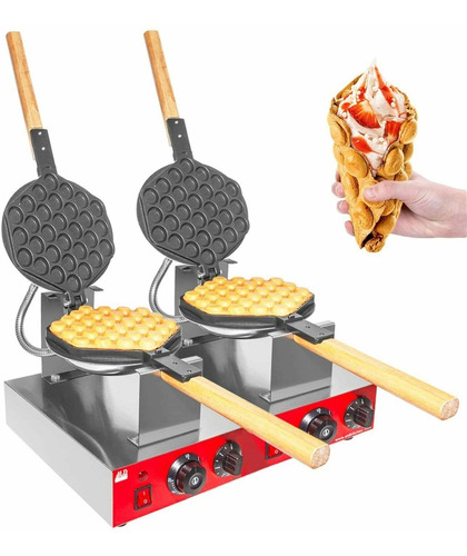 Máquina De Waffle Burbuja, Doble Aldkitchen Termostato