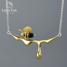 Lotus Fun-collar De Abeja De Oro De 18k Para Mujer, Pendient
