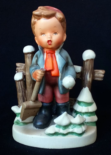 Figurín Porcelana Niño Nieve Erich Stauffer Vintage Japan