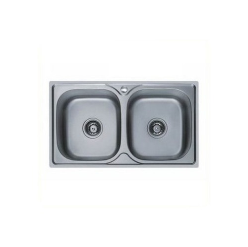 Imagen 3 de 6 de Pileta Doble De Acero Inoxidable Sobreponer + Valvulas Acra