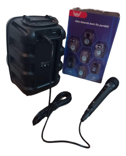 Caixa De Som Karaoke Bluetooth Altomex Com Microfone