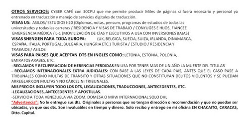 Imagen 3 de 3 de Abogado/ Interprete Publico Ingles/ Italiano/ Chino