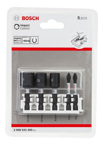 Set Dados 8,10,13mm, Bit 50mm Ph2, Pz2 Bosch