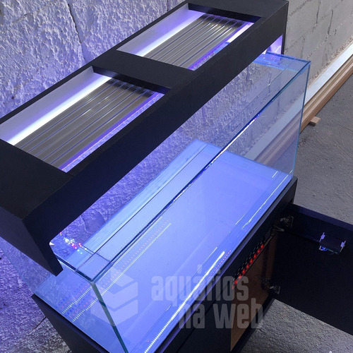 Imagem 9 de 10 de Aquário Com Móvel 128 Litros 80x40x40 Vidro 6mm Retangular