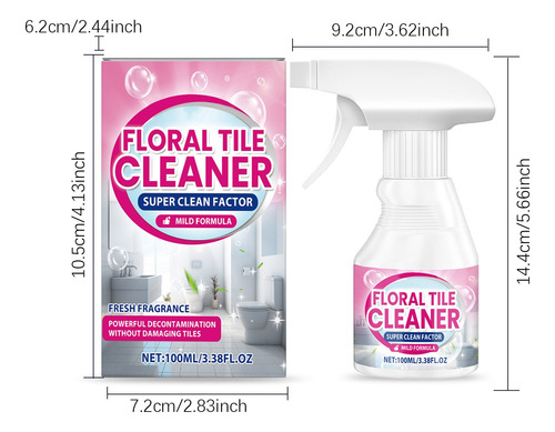 Limpiador De Azulejos Florales De 100 Ml, Limpiador De Azule